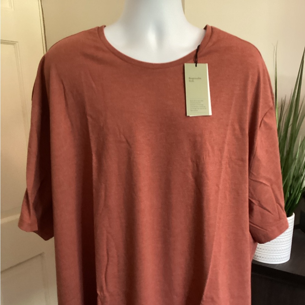 Big Men’s Crew Neck T shirt by Goodfellow.  5X, Aubusson Red
